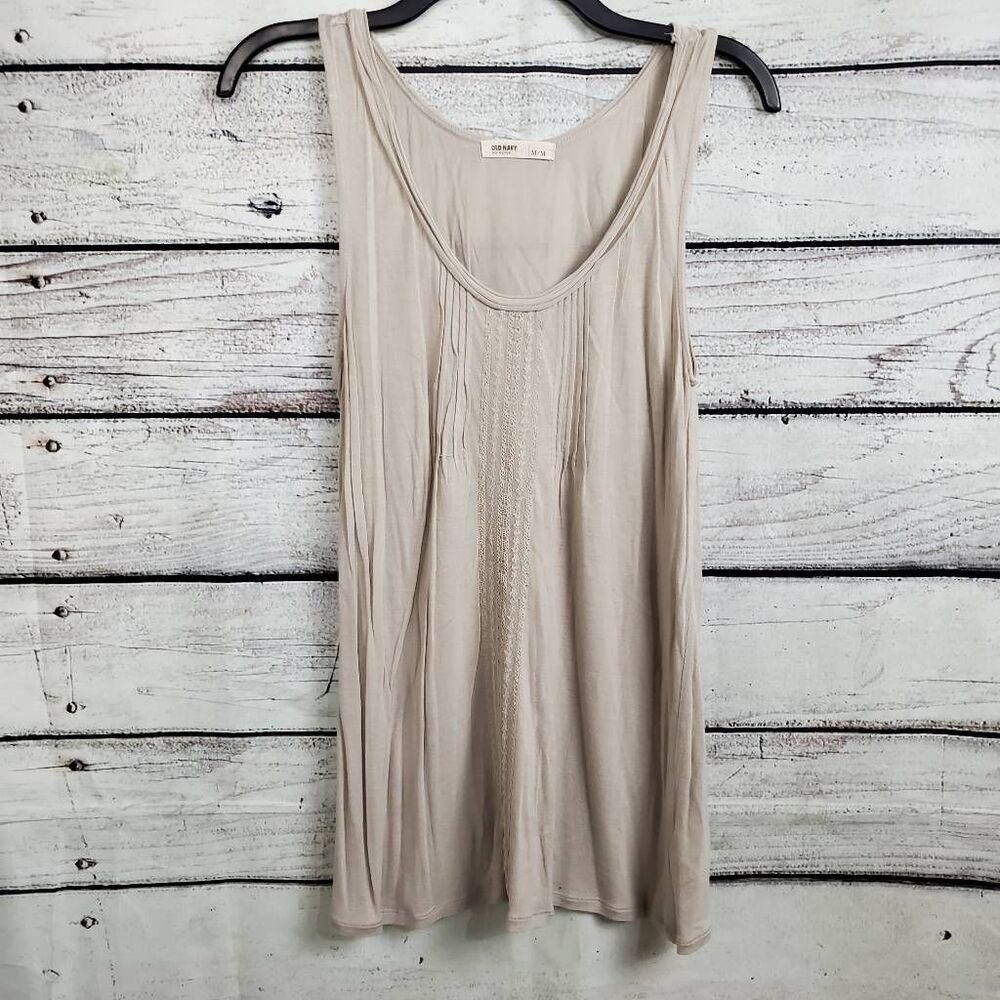 Navy Boho Swing Tank Top Taupe Medium - Picture 2 of 6
